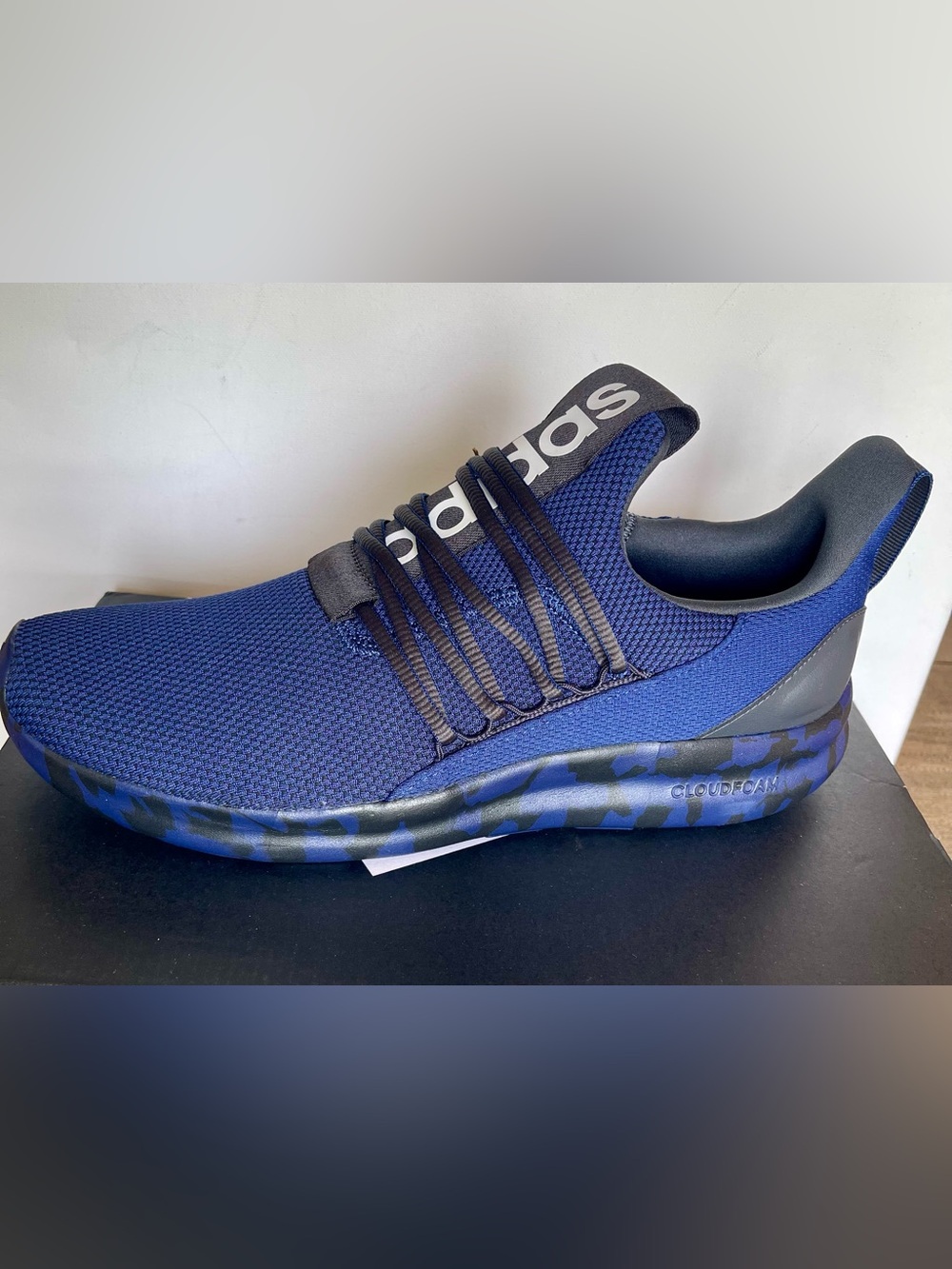 NIB ADIDAS MENS LITE RACER ADAPT 7.0 SERIES BLUE & BLACK SIZE 11 SLIP ON SNEAKER - Picture 2 of 10